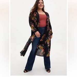 Chiffon Tie Waist Kimono